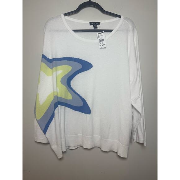 NWT Tribal Star 3/4 Sleeve Scoop Neck Knit Sweater Size XL - Picture 1 of 8